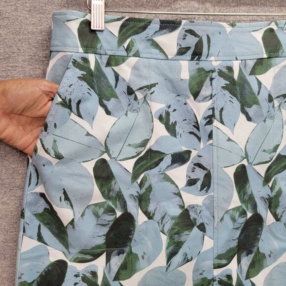 AKRIS PUNTO TRIPICAL LEAVES PRINT MIDI SKIRT, SIZE 10 - Picture 4 of 9